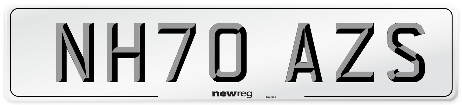 NH70 AZS Front Number Plate
