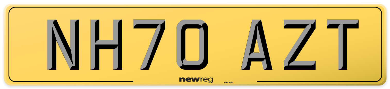 NH70 AZT Rear Number Plate