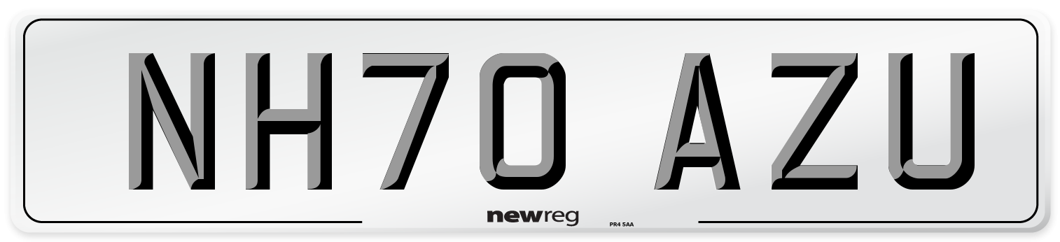 NH70 AZU Front Number Plate