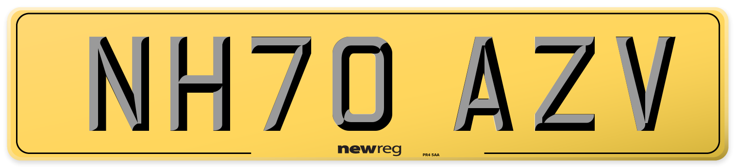 NH70 AZV Rear Number Plate