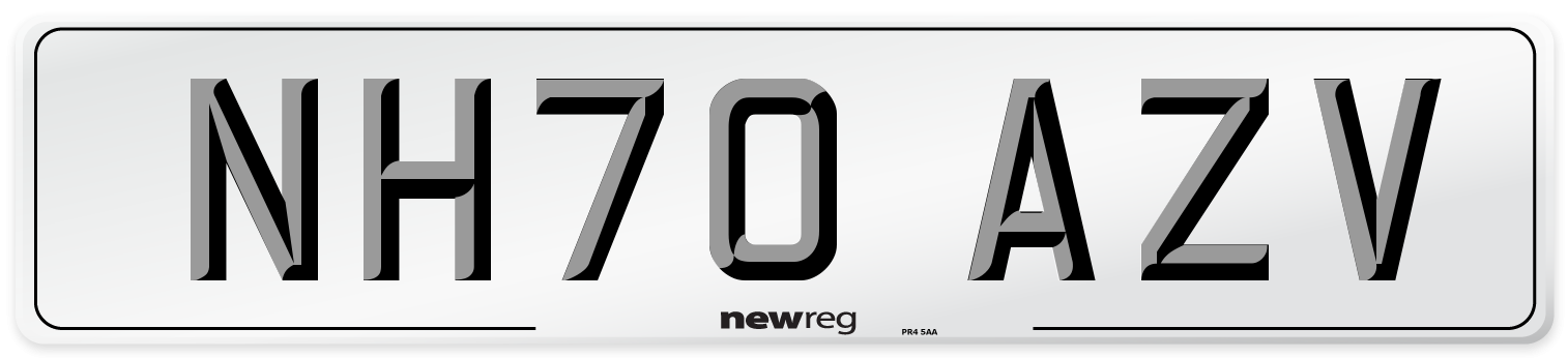 NH70 AZV Front Number Plate