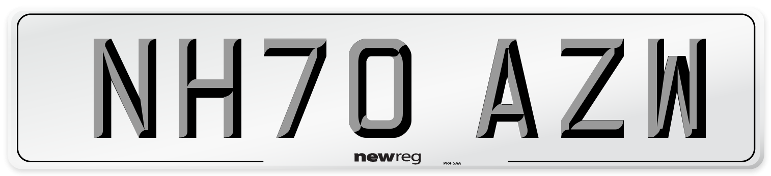NH70 AZW Front Number Plate