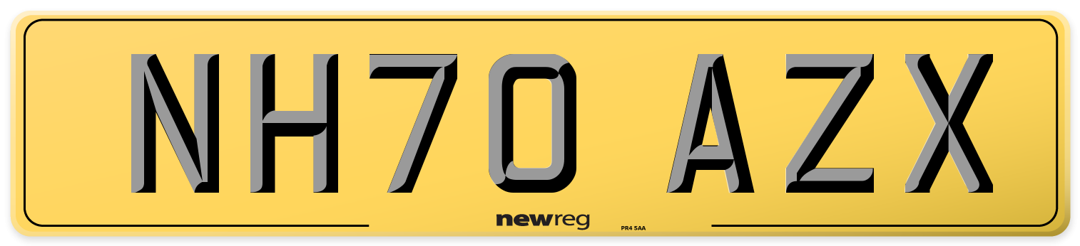 NH70 AZX Rear Number Plate