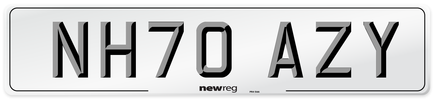 NH70 AZY Front Number Plate