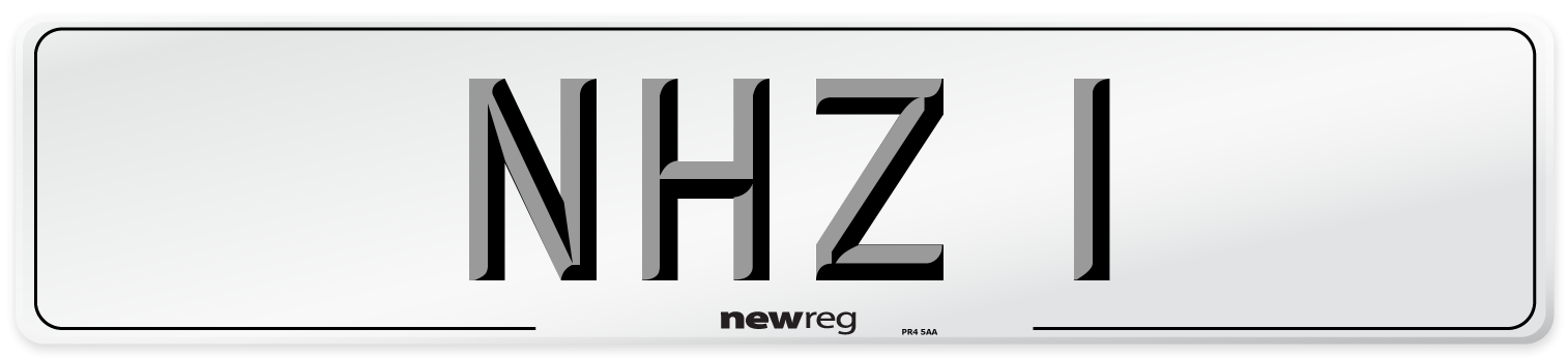 NHZ 1 Front Number Plate