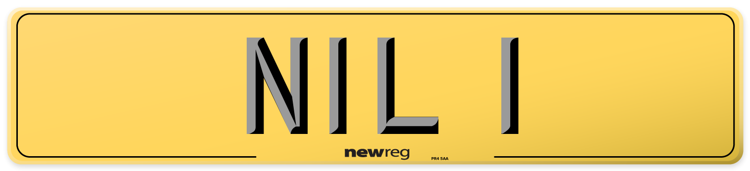 NIL 1 Rear Number Plate