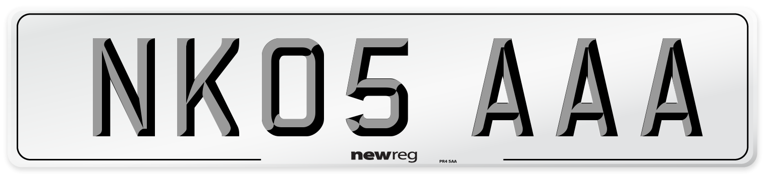 NK05 AAA Front Number Plate
