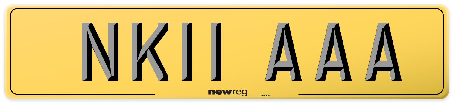 NK11 AAA Rear Number Plate