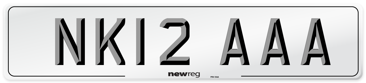 NK12 AAA Front Number Plate