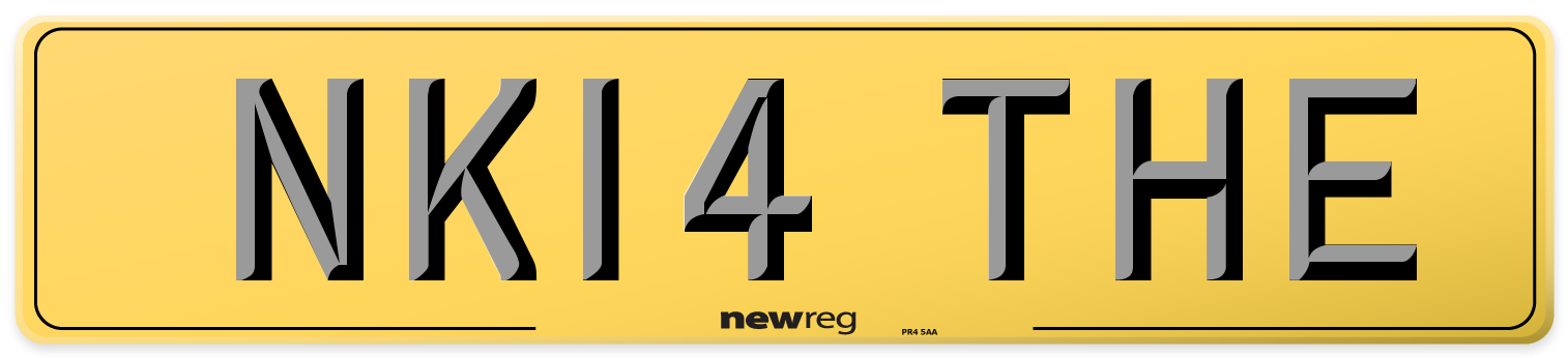 NK14 THE Rear Number Plate