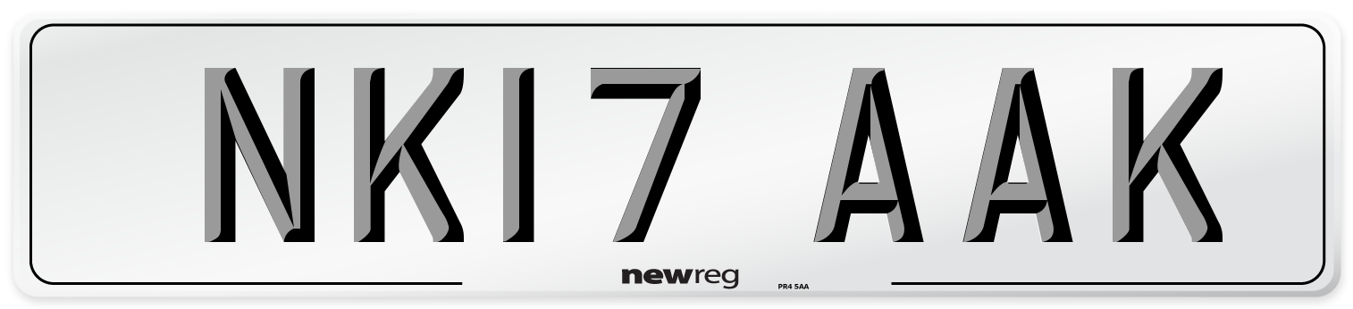 NK17 AAK Front Number Plate