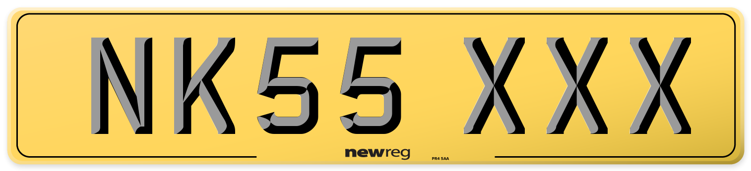 NK55 XXX Rear Number Plate