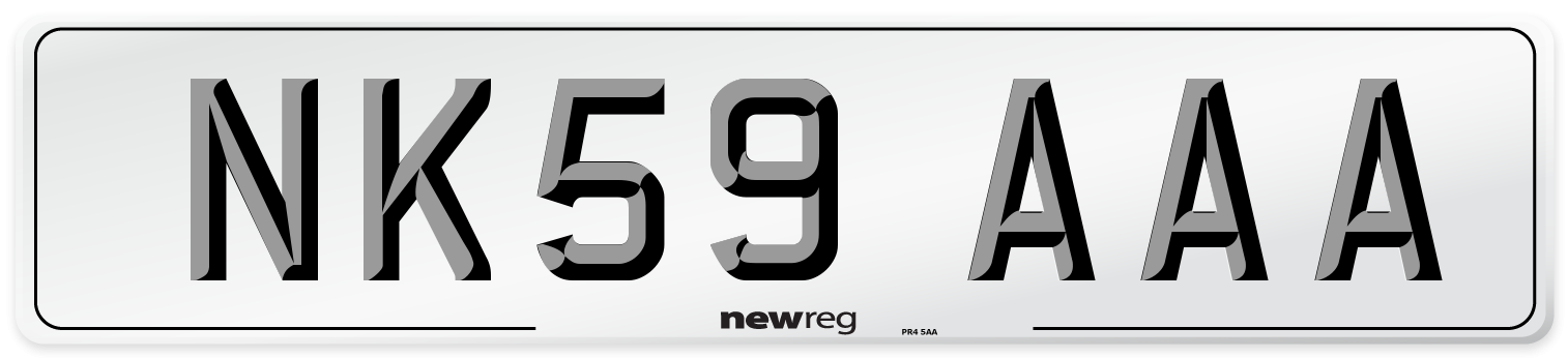NK59 AAA Front Number Plate