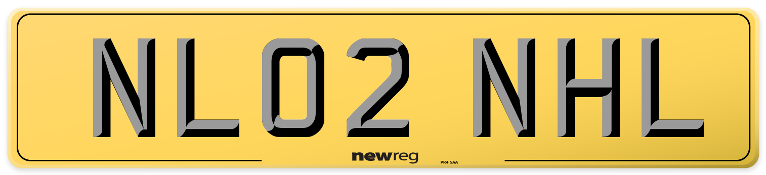 NL02 NHL Rear Number Plate