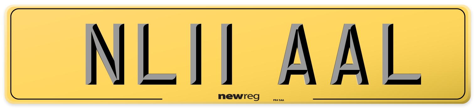 NL11 AAL Rear Number Plate