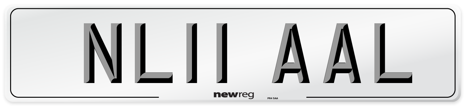 NL11 AAL Front Number Plate