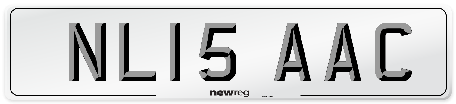 NL15 AAC Front Number Plate