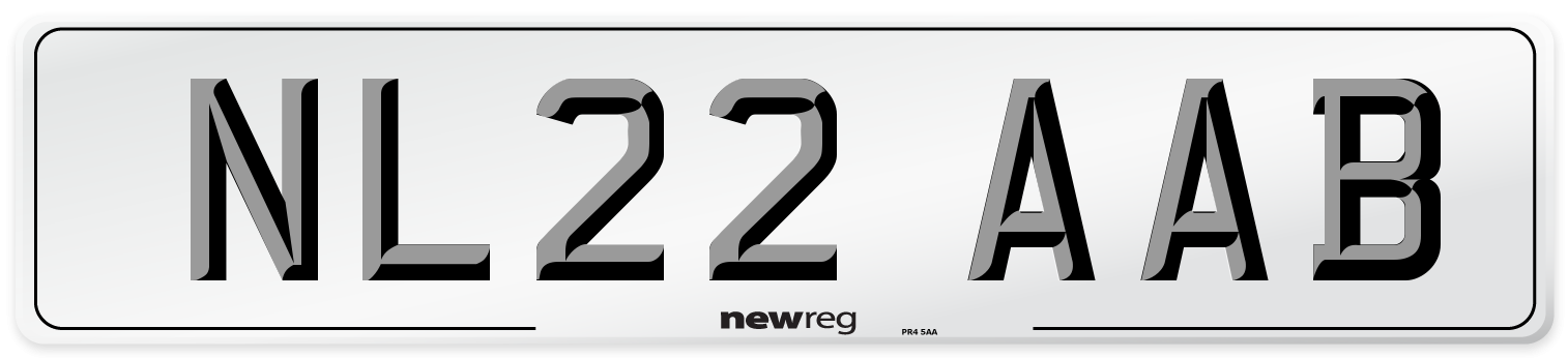 NL22 AAB Front Number Plate