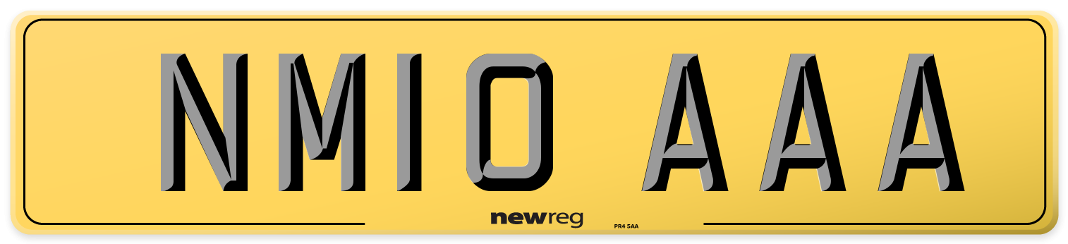 NM10 AAA Rear Number Plate