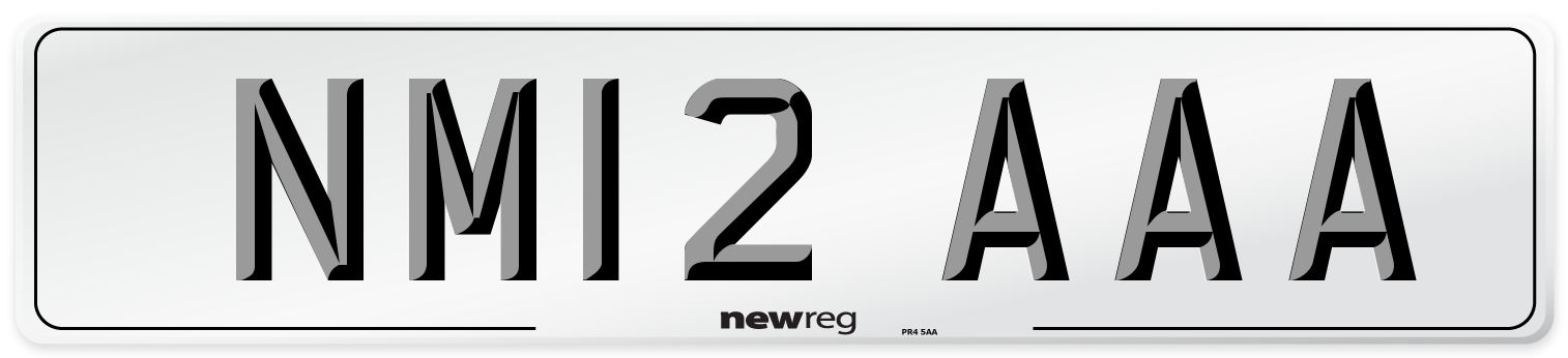 NM12 AAA Front Number Plate