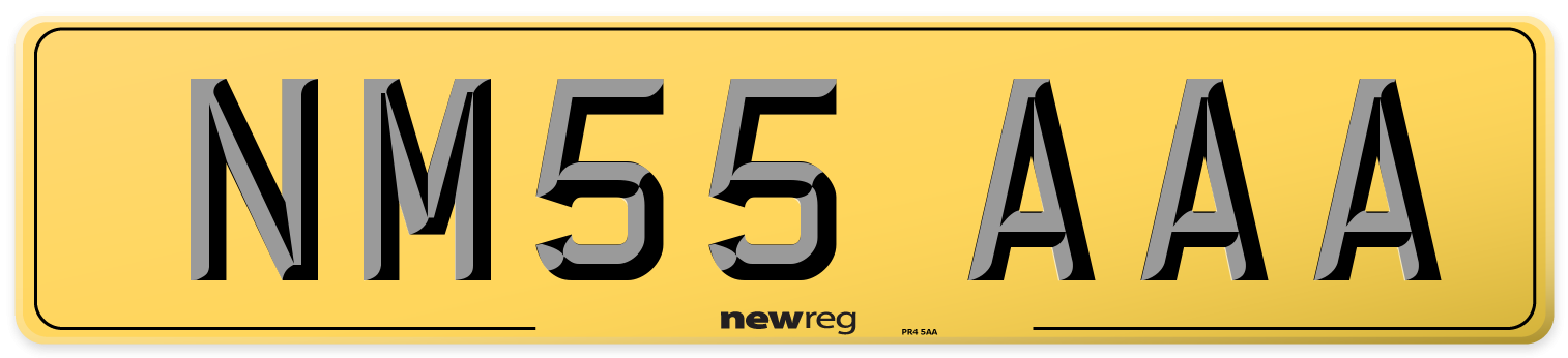 NM55 AAA Rear Number Plate