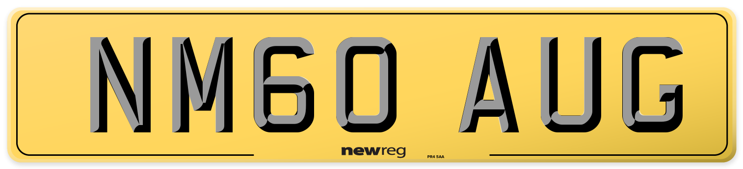 NM60 AUG Rear Number Plate
