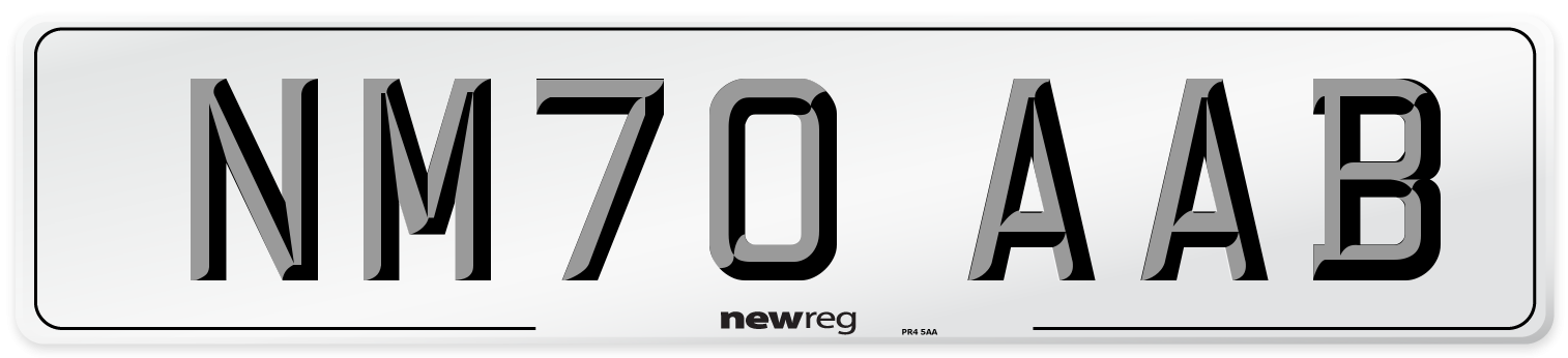 NM70 AAB Front Number Plate
