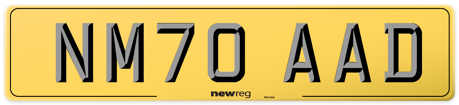 NM70 AAD Rear Number Plate