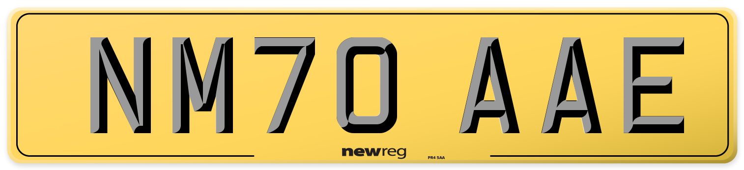 NM70 AAE Rear Number Plate