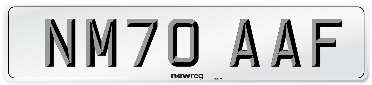 NM70 AAF Front Number Plate