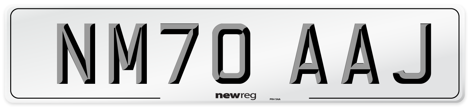 NM70 AAJ Front Number Plate