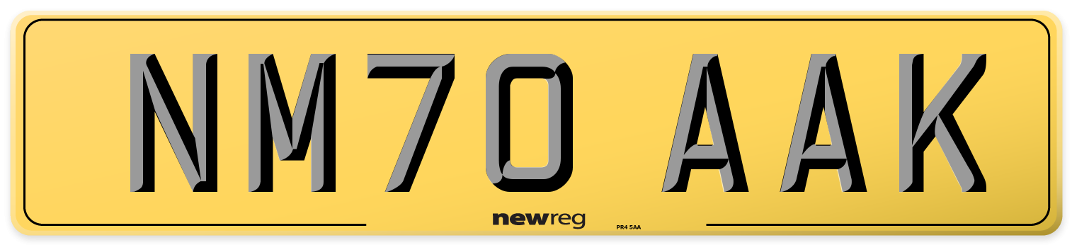 NM70 AAK Rear Number Plate