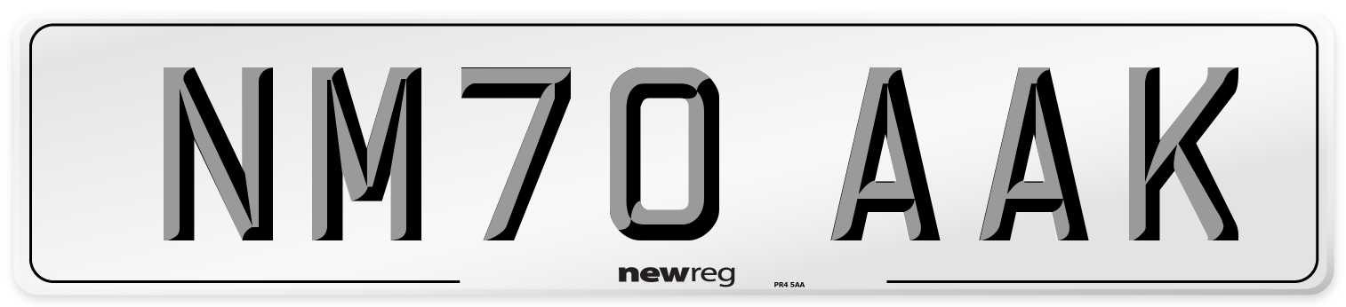 NM70 AAK Front Number Plate