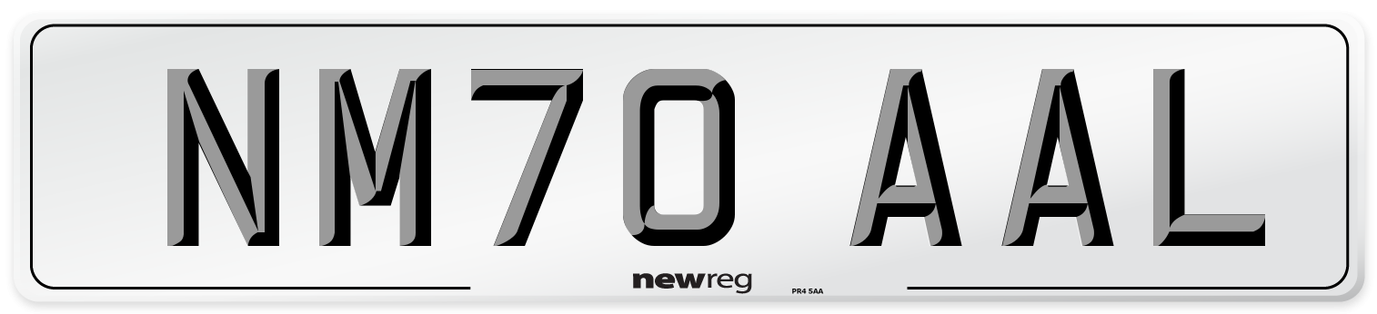 NM70 AAL Front Number Plate