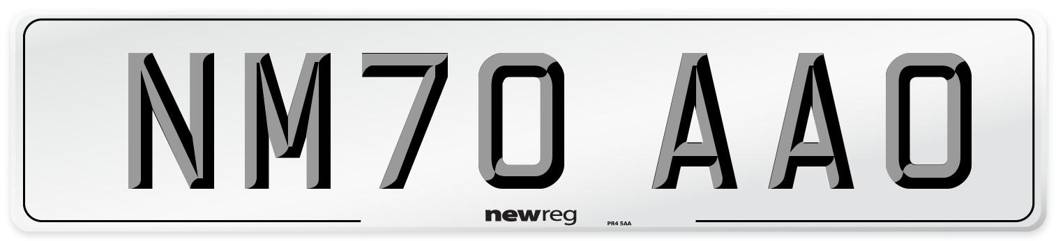 NM70 AAO Front Number Plate