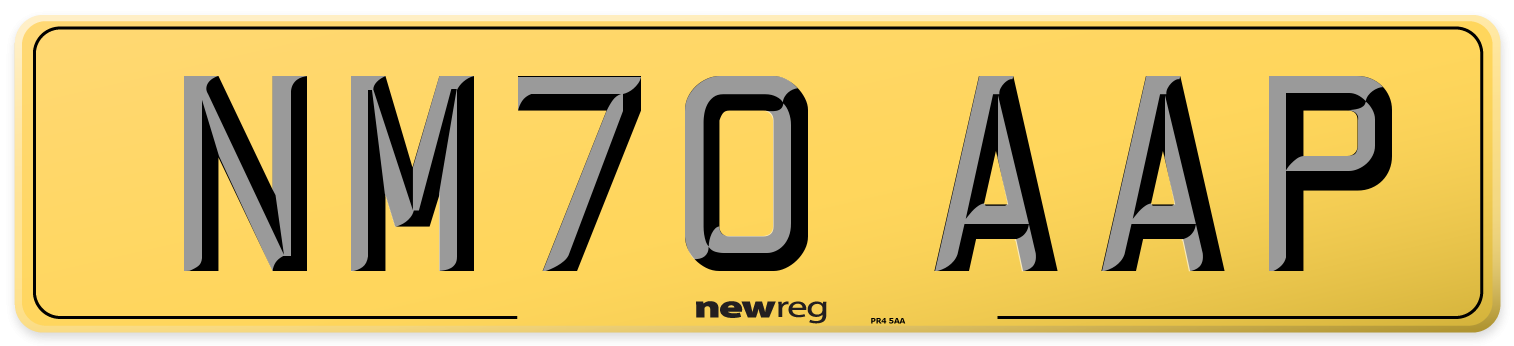 NM70 AAP Rear Number Plate