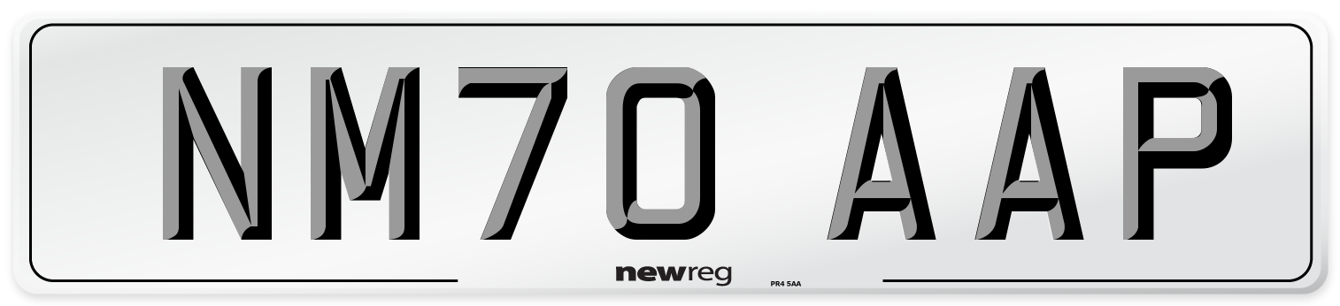 NM70 AAP Front Number Plate