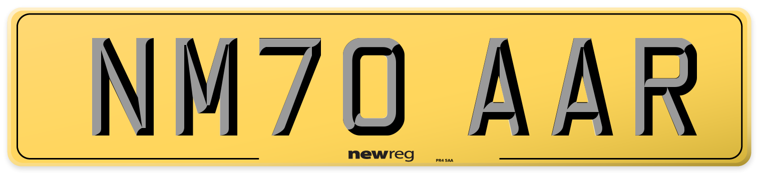 NM70 AAR Rear Number Plate