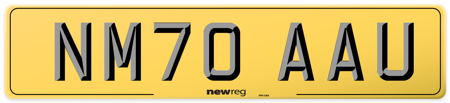 NM70 AAU Rear Number Plate