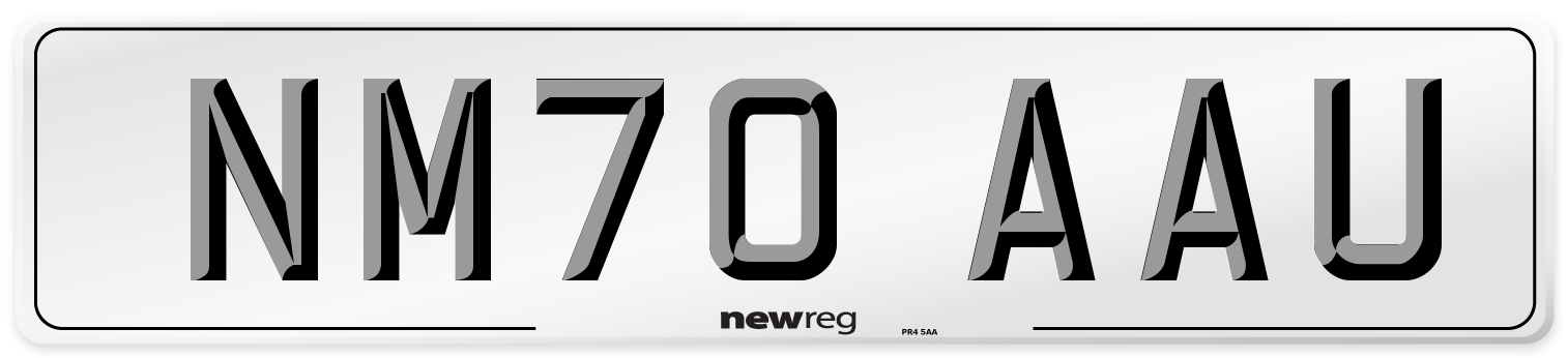 NM70 AAU Front Number Plate