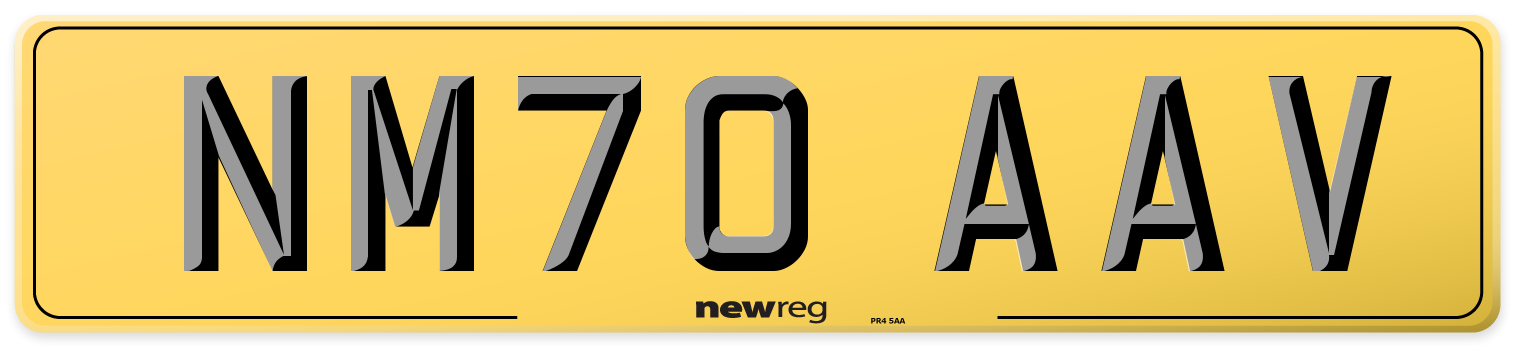 NM70 AAV Rear Number Plate