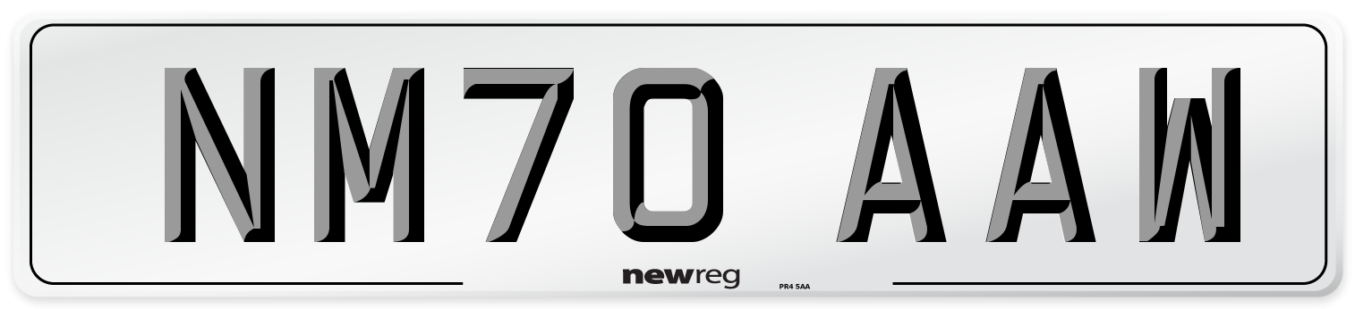 NM70 AAW Front Number Plate