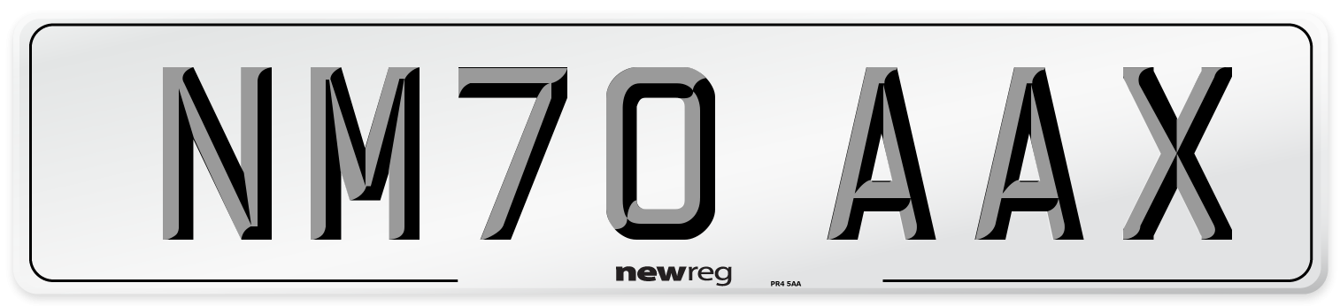 NM70 AAX Front Number Plate