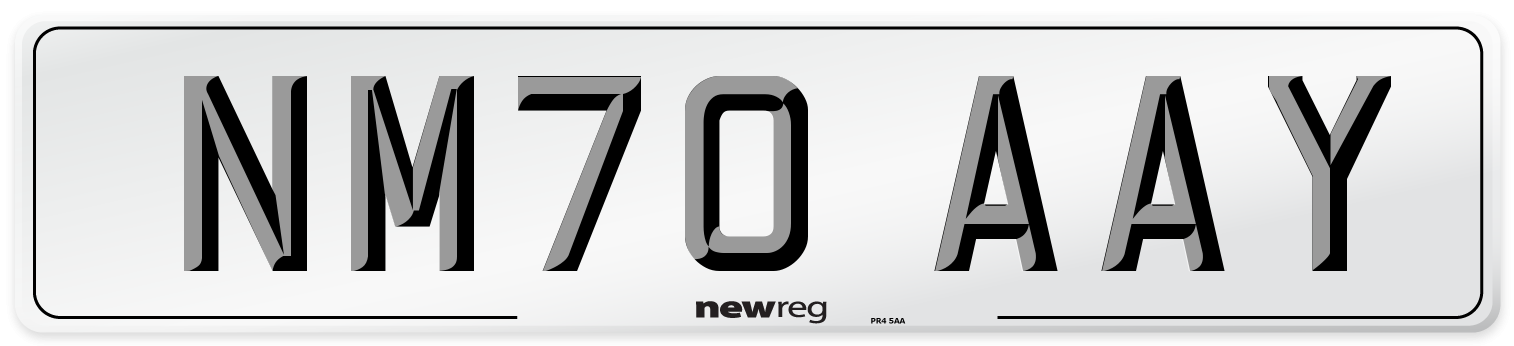 NM70 AAY Front Number Plate