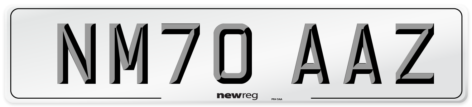 NM70 AAZ Front Number Plate