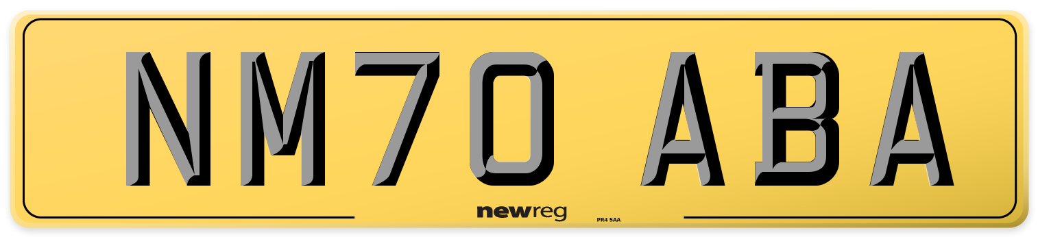 NM70 ABA Rear Number Plate