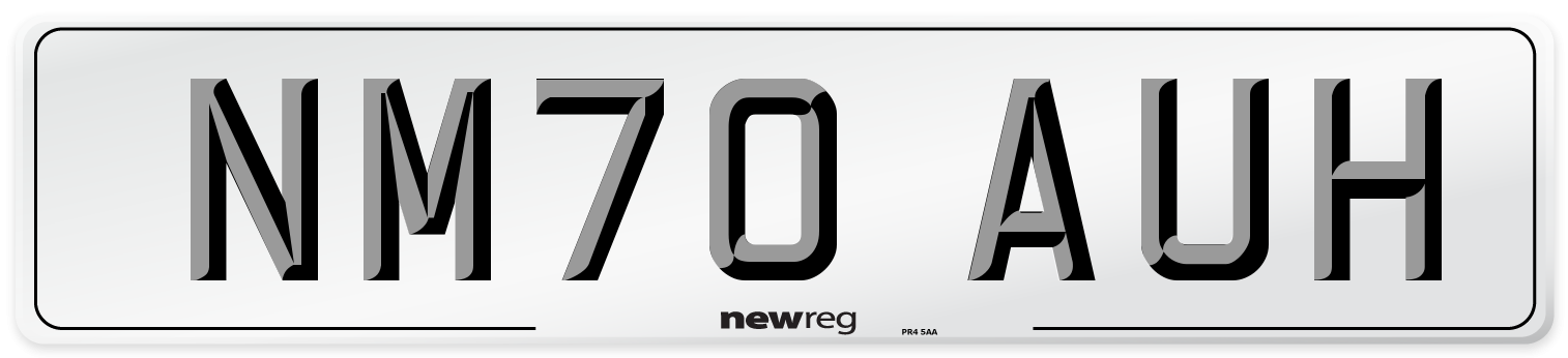 NM70 AUH Front Number Plate