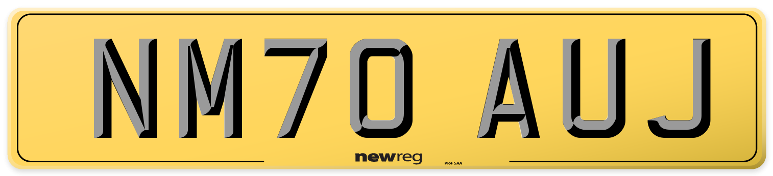 NM70 AUJ Rear Number Plate