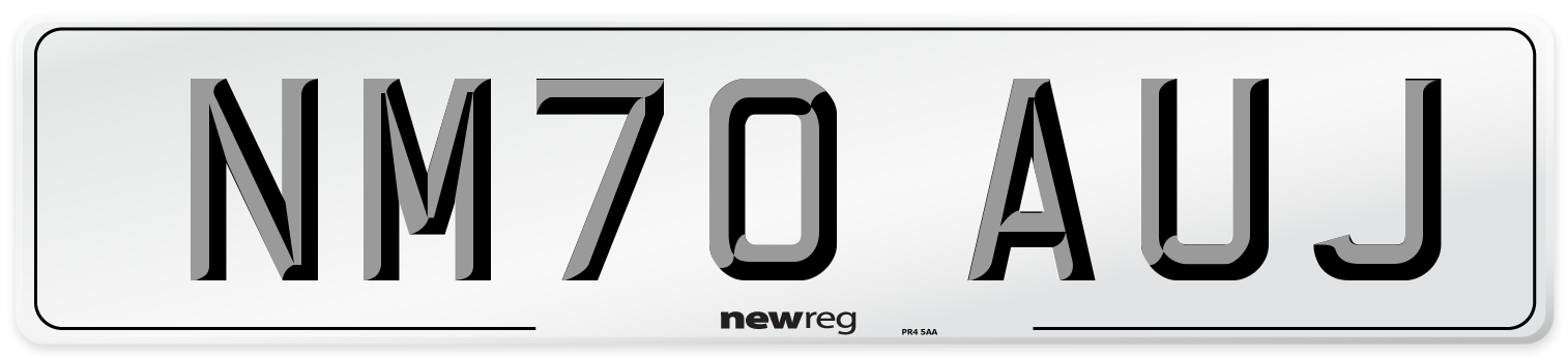 NM70 AUJ Front Number Plate