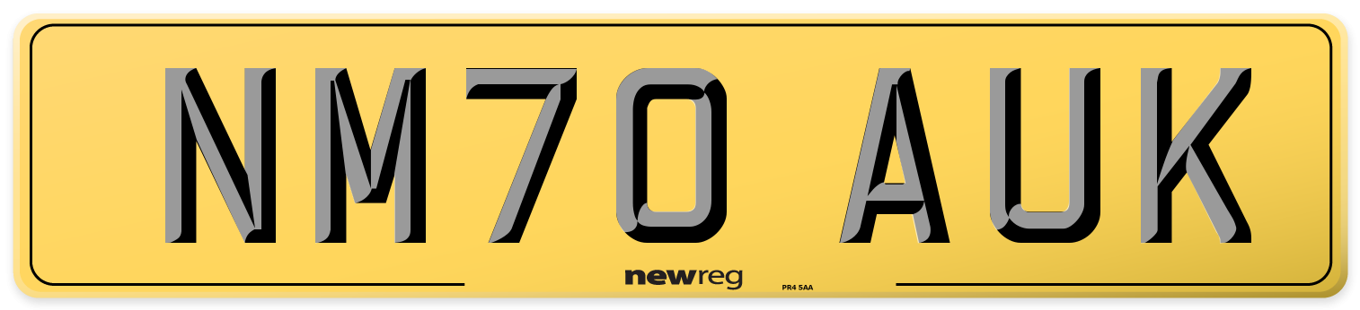 NM70 AUK Rear Number Plate